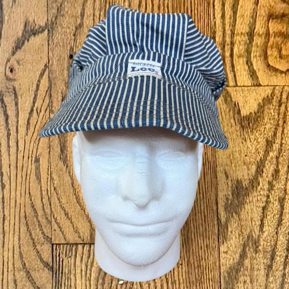 Vintage 60’s Lee Denim Wear Hickory Striped Railroad Conductor Hat